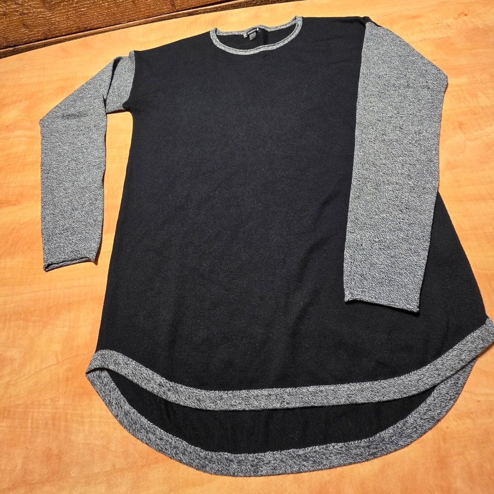 Smartwool Womens Merino Wool Blend Crew Neck High Low Hem Sweater Black Size M